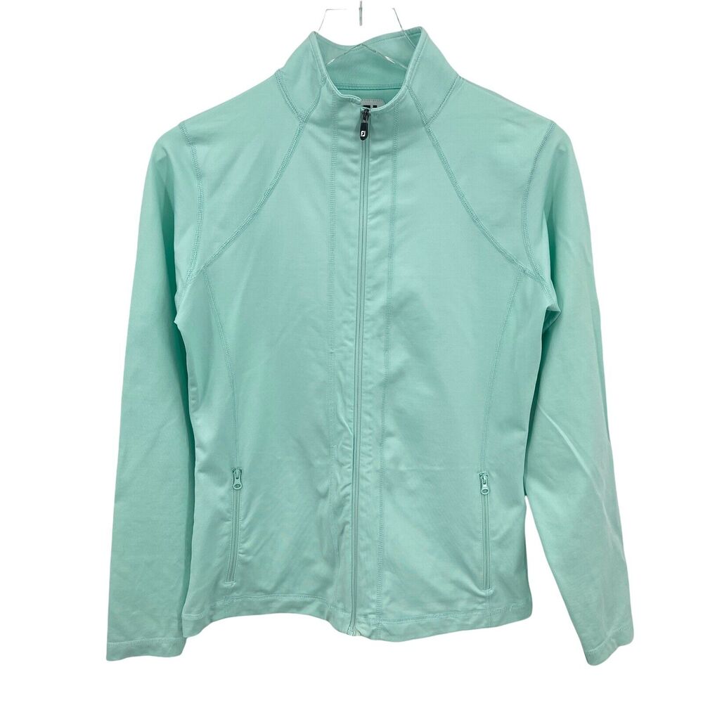 FJ FootJoy Women’s Size Small Light Blue Long Sleeve Full Zip Active Golf Jacket